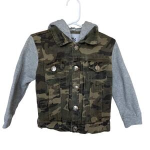 Little & Loved Camo Hooded Jean Jacket | 2T